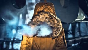 smoke covering face