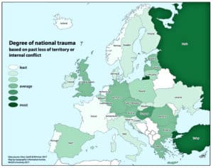 European map with national trauma