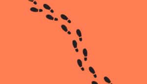 black footprints on orange