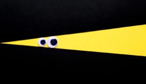 peeking googly eyes in yellow wedge