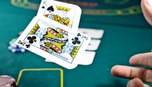 Two kings tossed down while playing poker (artificial intelligence, poker, games concept)