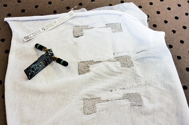 microchip tags sewn into fabric