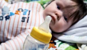 baby and bottle (baby formula)