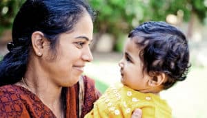 baby and mother sharing look
