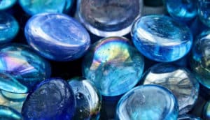 blue glass beads