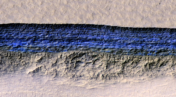 ice on Mars slope