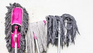 pink and gray mops