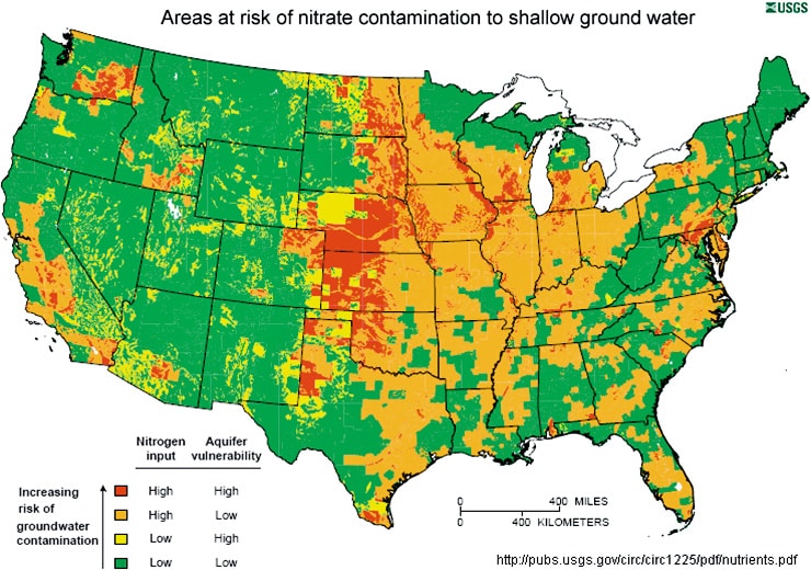 nitrogen risk map (nitrates)