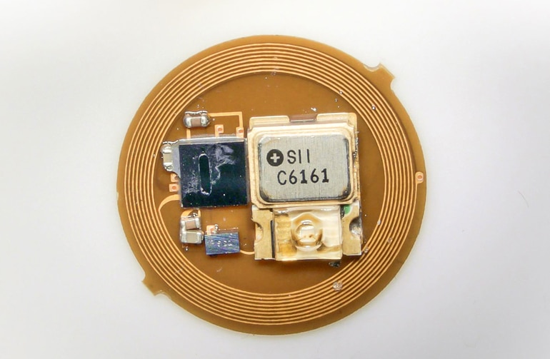 insides of tiny wearable device