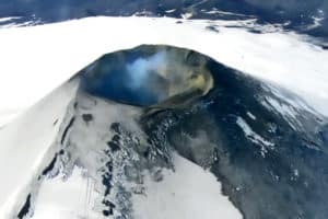 Aerial view of Villarica volcano