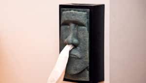 Easter Island head tissue box (influenza concept)