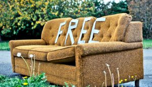 free couch sitting outside