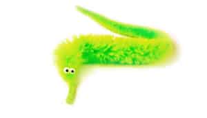 neon green toy worm