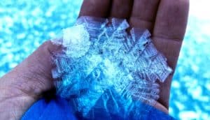 ice crystal in hand (2D crystals concept)