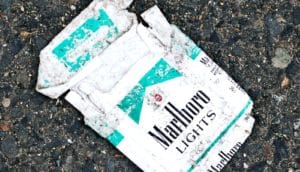 pack of cigarettes on the ground
