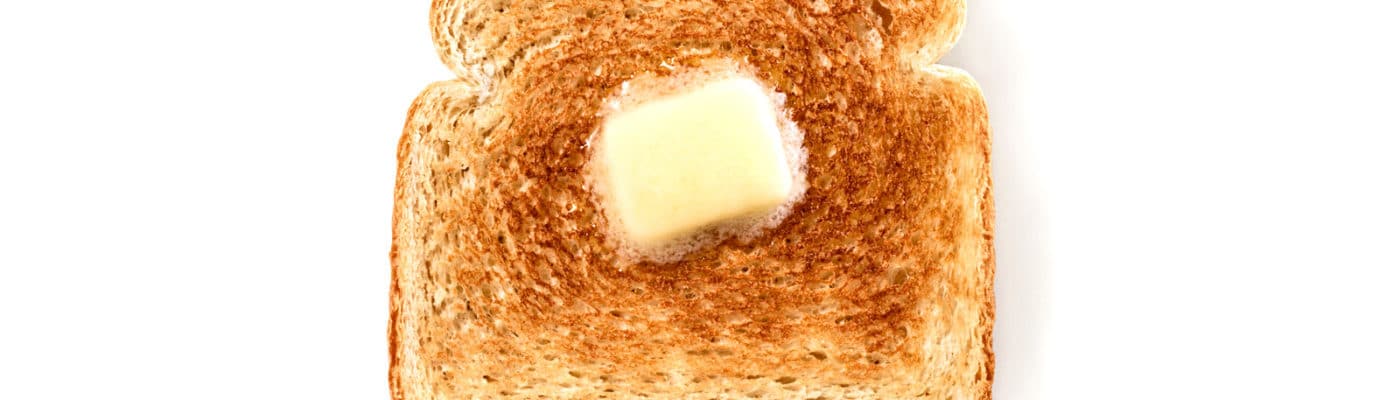 piece of toast on white