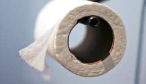 roll of toilet paper on hook