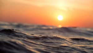 ocean water and red dawn