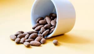 almonds spilling (colon cancer and nuts concept)