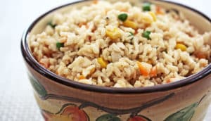 brown rice dish (type 2 diabetes + fiber concept)