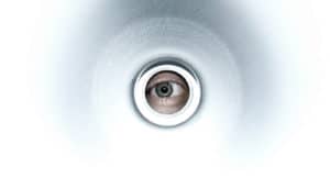 eye looks through white hole