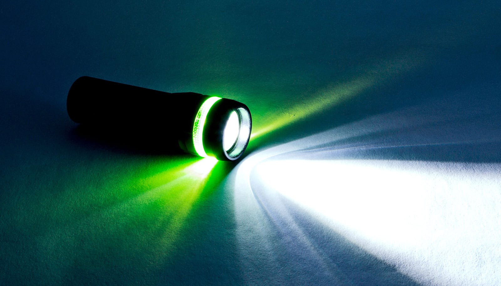 flashlight on