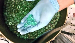 hydrogels in hand (clogs concept)