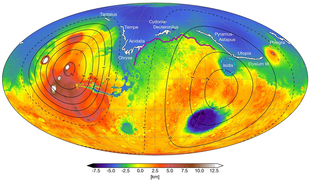 map of Mars today with shoreline