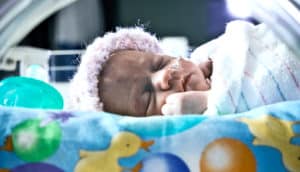 premature baby in hospital (low-birth weight babies concept)