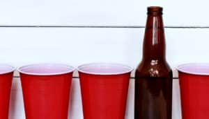 red beer cups (parents and drinking concept)