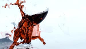 red wine glass exploding (wine and glass concept)