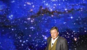 william shatner against space background