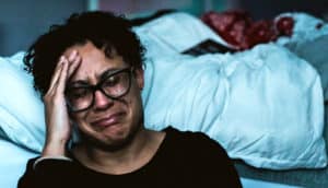 woman crying - grief during pregnancy