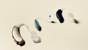 hearing aids on yellow
