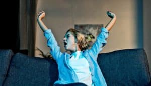 late night television (sleep on weekends)