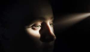 beam of light hits eyes - diabetic retinopathy