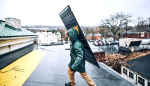 solar panel installation (organic solar cells concept)