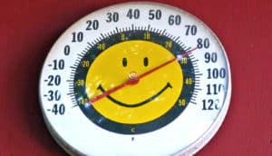 thermometer with smiley face (search for alien life concept)