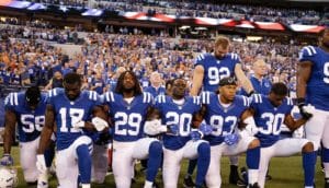 NFL players kneeling during the national anthem