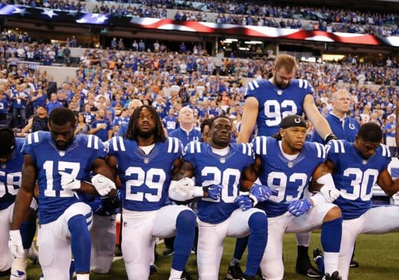 NFL players kneeling during the national anthem