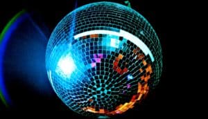 disco ball glowing blue against black (exoplanets concept)