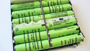 green batteries in box