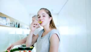 healthy food teen eating watermelon