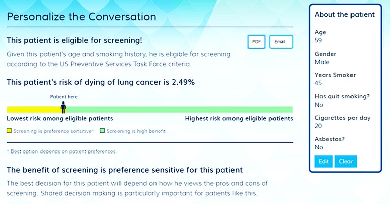 lung cancer online tool