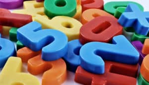 magnetic numbers on white