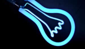 neon light bulb (quantum computing and light concept)