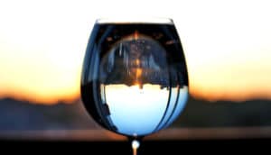 wine glass full of water (water purification concept)