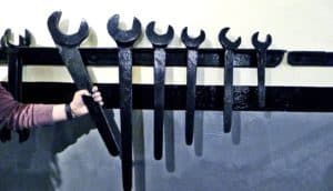 wrenches on wall (nanoparticles toolkit concept)