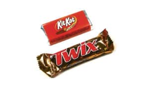 kit kat and twix bars - junk food