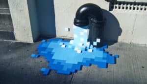 pixelated water pipe